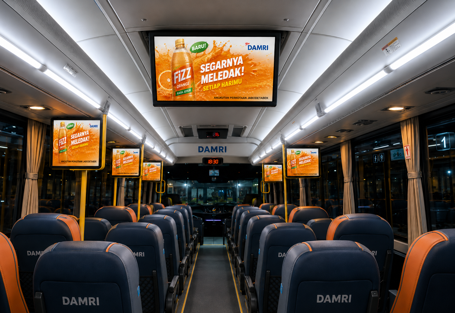 Area iklan interior bus DAMRI