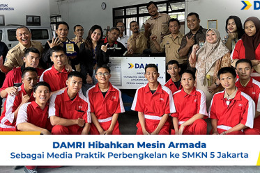 DAMRI Hibahkan Mesin Armada Sebagai Media Praktik Perbengkelan ke SMKN 5 Jakarta