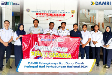 DAMRI Palangkaraya Ikut Donor Darah, Peringati Hari Perhubungan Nasional 2024