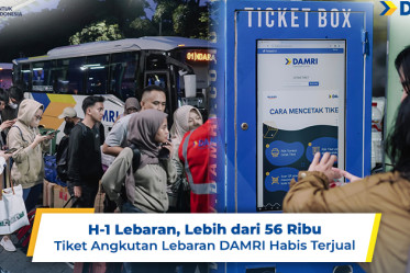 H-1 Lebaran, Lebih dari 56 Ribu Tiket Angkutan Lebaran DAMRI Habis Terjual