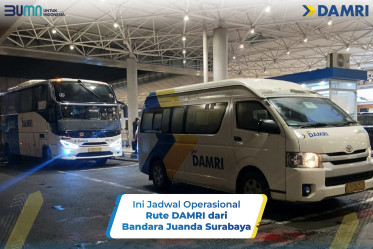 Integrasi Antarmoda, Ini Jadwal Operasional Rute DAMRI dari Bandara Juanda Surabaya