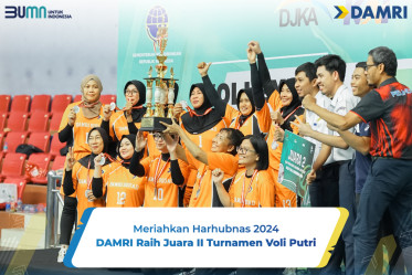 Meriahkan Harhubnas 2024, DAMRI Raih Juara II Turnamen Voli Putri